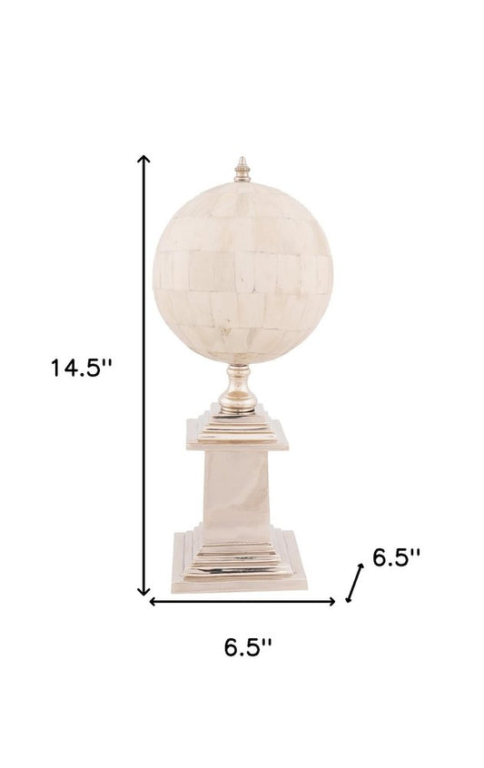 15" Bone Metal Hand Painted Figurine Tabletop Sculpture HomeRoots