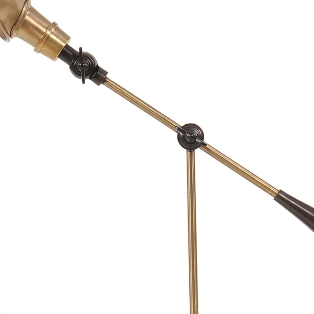 20" Black Metal Adjustable Desk Table Lamp With Gold Bowl Shade — view 7