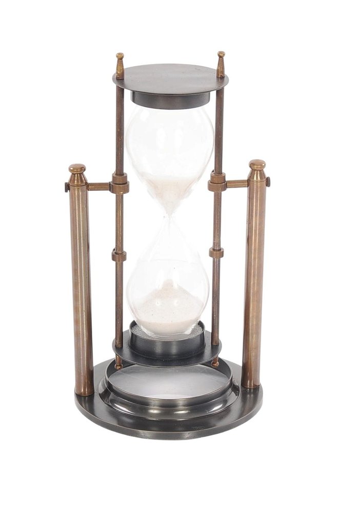 4.5" X 4.5" X 8.5" Brass Revolving Sandtimer — view 5