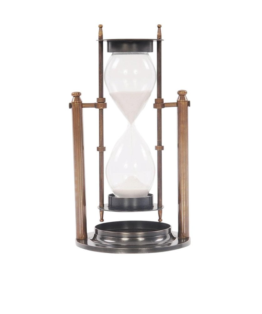 4.5" X 4.5" X 8.5" Brass Revolving Sandtimer — view 6