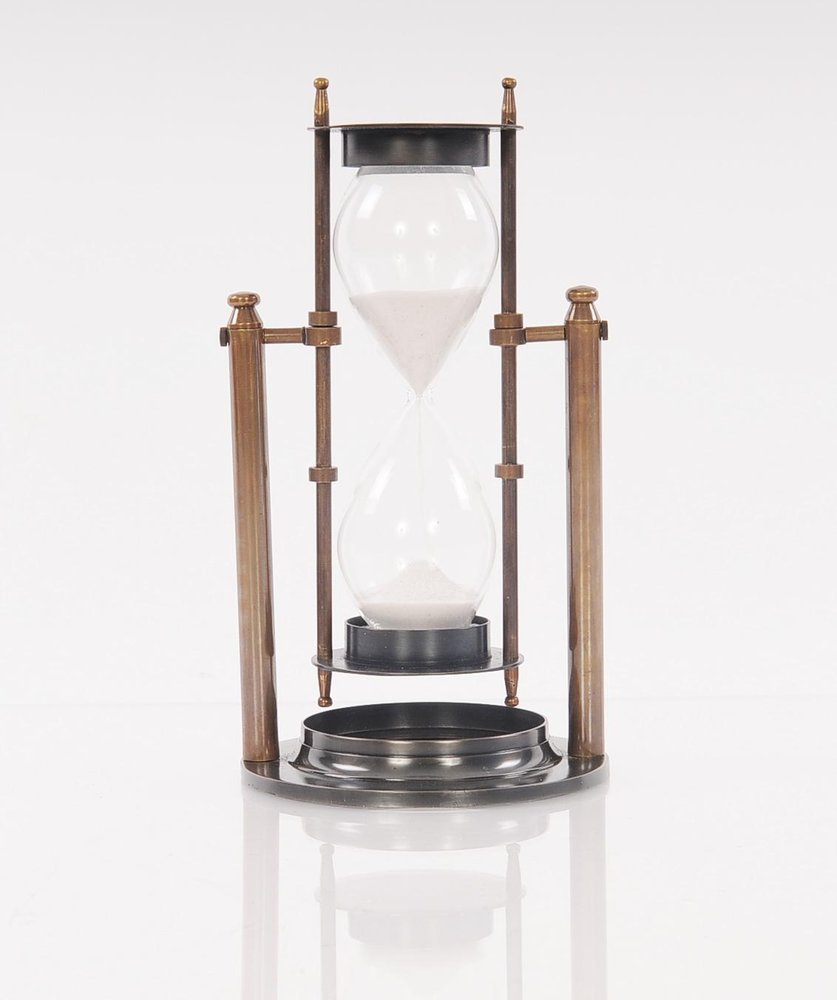 4.5" X 4.5" X 8.5" Brass Revolving Sandtimer HomeRoots