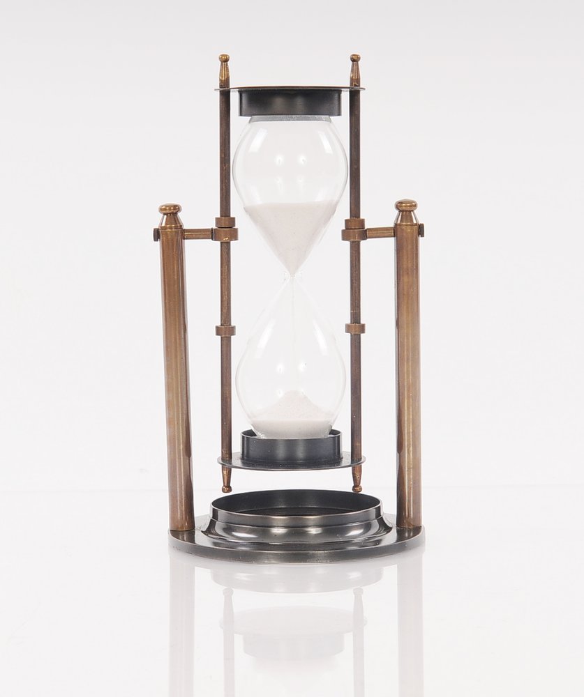 4.5" X 4.5" X 8.5" Brass Revolving Sandtimer HomeRoots