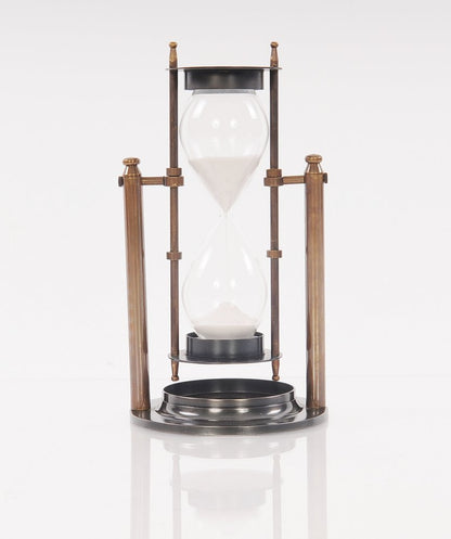 4.5" X 4.5" X 8.5" Brass Revolving Sandtimer HomeRoots
