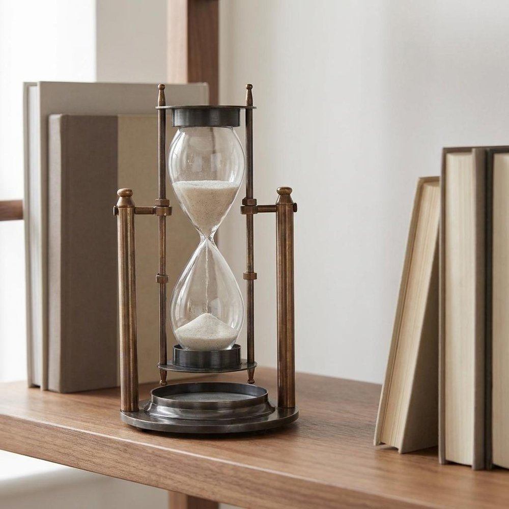 4.5" X 4.5" X 8.5" Brass Revolving Sandtimer — view 7