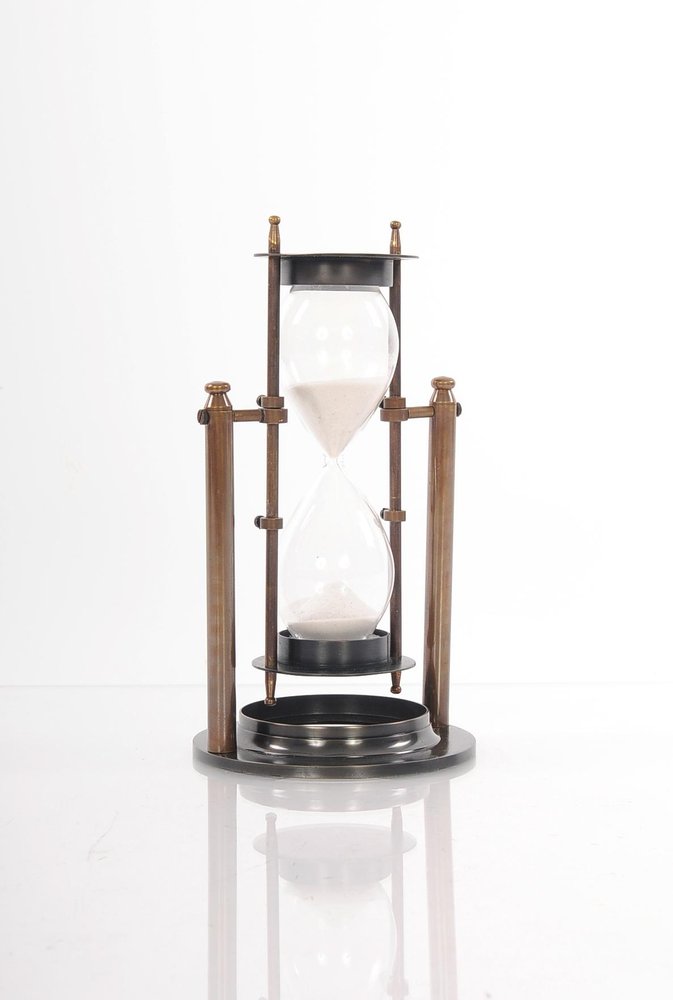 4.5" X 4.5" X 8.5" Brass Revolving Sandtimer HomeRoots