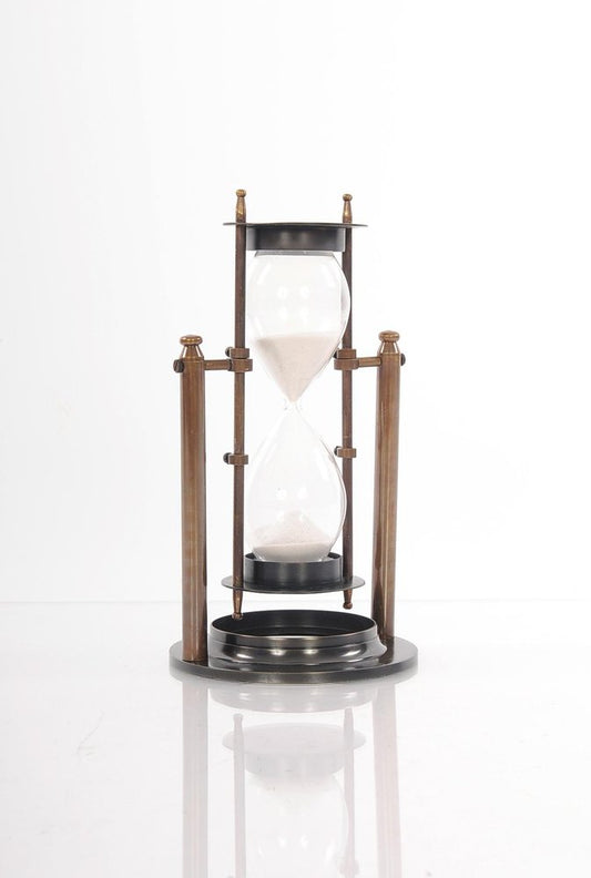 4.5" X 4.5" X 8.5" Brass Revolving Sandtimer HomeRoots
