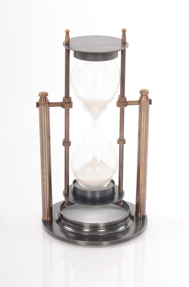4.5" X 4.5" X 8.5" Brass Revolving Sandtimer HomeRoots