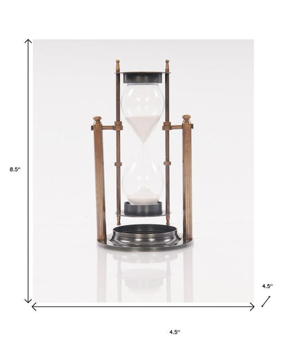 4.5" X 4.5" X 8.5" Brass Revolving Sandtimer HomeRoots