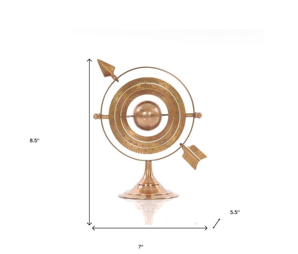 5.5" X 7" X 8.5" Brass Armillary HomeRoots