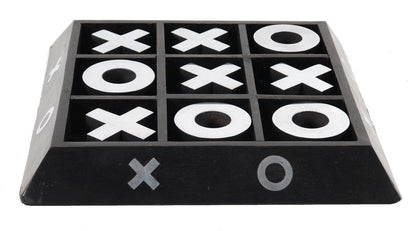 Nickel And Dark Wood Tic Tac Toe Game Sculpture HomeRoots