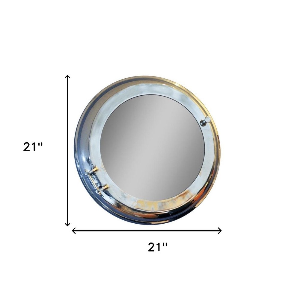 21" Silver Round Aluminum Framed Accent Mirror HomeRoots