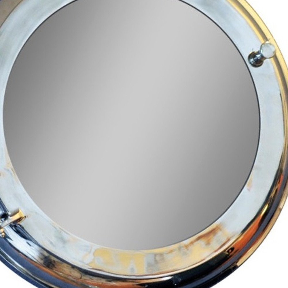 21" Silver Round Aluminum Framed Accent Mirror HomeRoots
