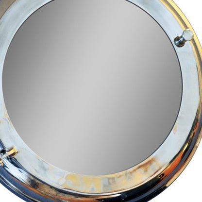 21" Silver Round Aluminum Framed Accent Mirror HomeRoots