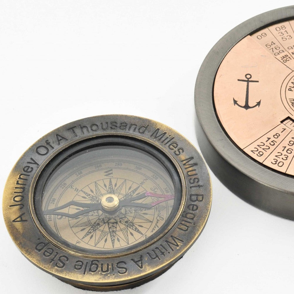 Set Of 2 100 Year Calendar And Compass Quote