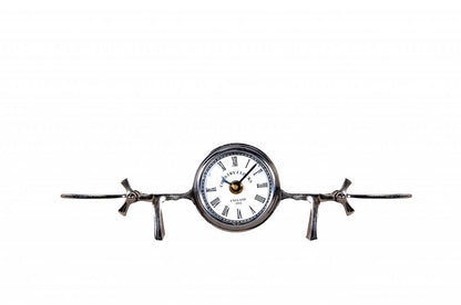 3" Novelty Nickel Metal And Glass Analog Wall Clock HomeRoots