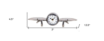 3" Novelty Nickel Metal And Glass Analog Wall Clock HomeRoots
