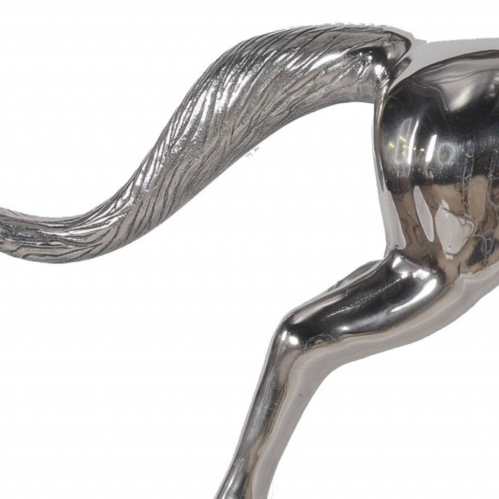 19" Nickel Metal Horse Figurine Tabletop Sculpture HomeRoots