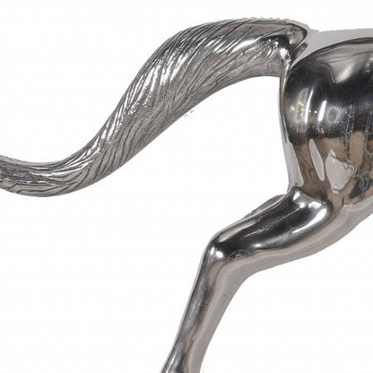 19" Nickel Metal Horse Figurine Tabletop Sculpture HomeRoots