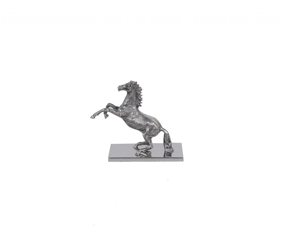 11" Nickel Metal Hand Painted Figurine Tabletop Sculpture HomeRoots