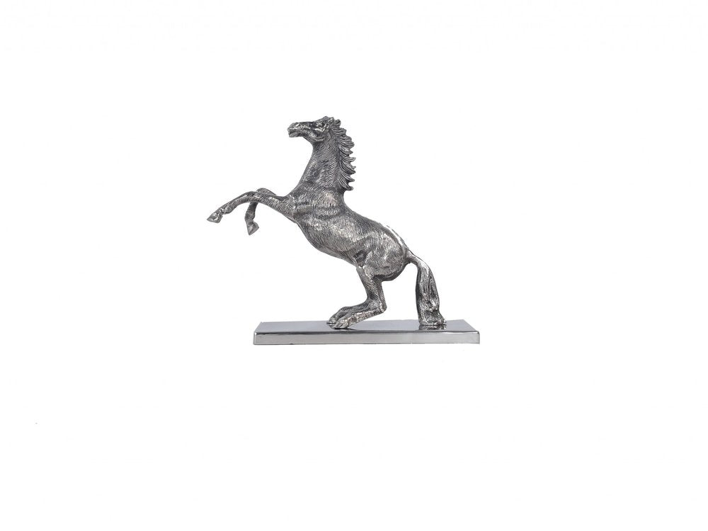 11" Nickel Metal Hand Painted Figurine Tabletop Sculpture HomeRoots