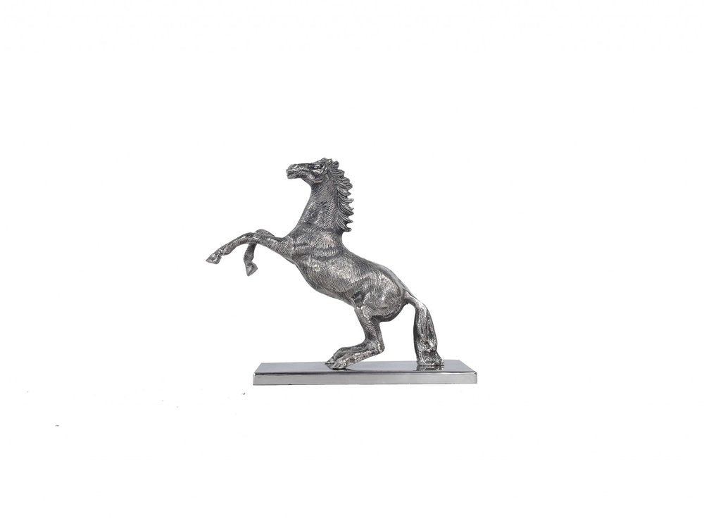 11" Nickel Metal Hand Painted Figurine Tabletop Sculpture — view 3