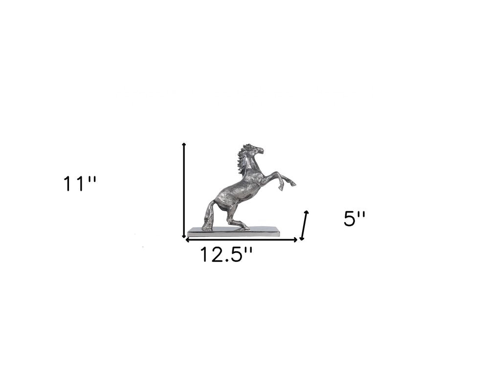 11" Nickel Metal Hand Painted Figurine Tabletop Sculpture HomeRoots