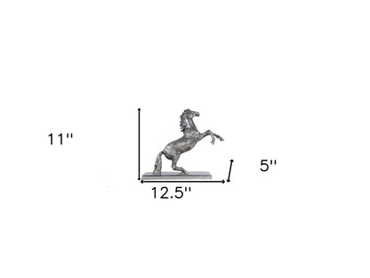 11" Nickel Metal Hand Painted Figurine Tabletop Sculpture HomeRoots