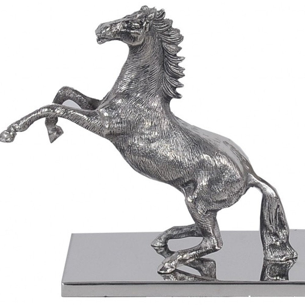 11" Nickel Metal Hand Painted Figurine Tabletop Sculpture HomeRoots