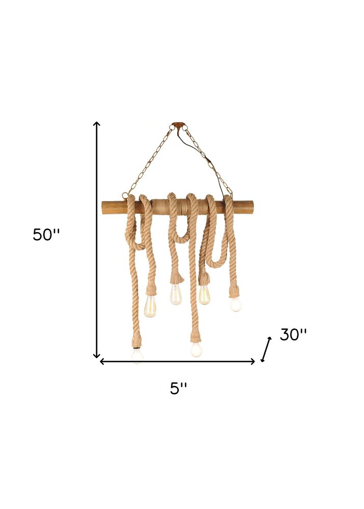 5" X 30" X 50" 6 Bulbs Medusa  Pendant Lamp HomeRoots