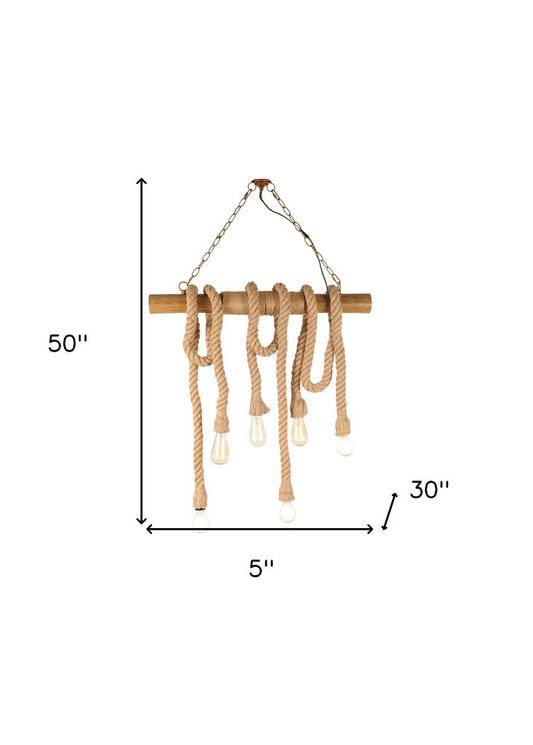 5" X 30" X 50" 6 Bulbs Medusa  Pendant Lamp HomeRoots