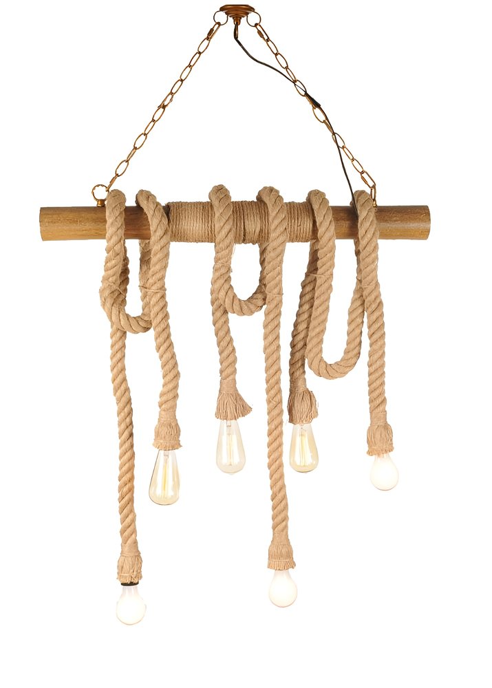 5" X 30" X 50" 6 Bulbs Medusa  Pendant Lamp HomeRoots