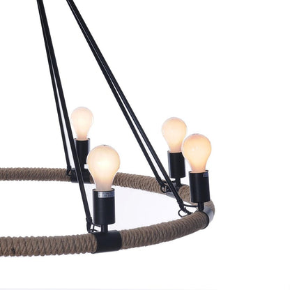 32" X 37" X 32" 8 Bulbs Rope  Pendant Lamp HomeRoots
