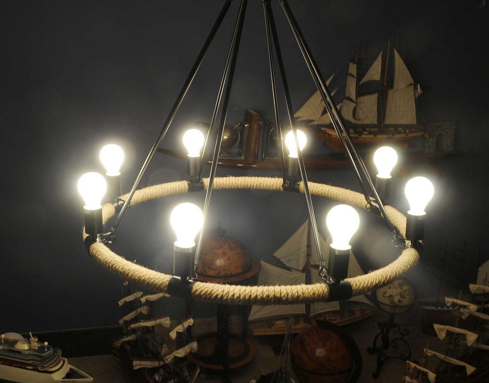 32" X 37" X 32" 8 Bulbs Rope  Pendant Lamp — view 3
