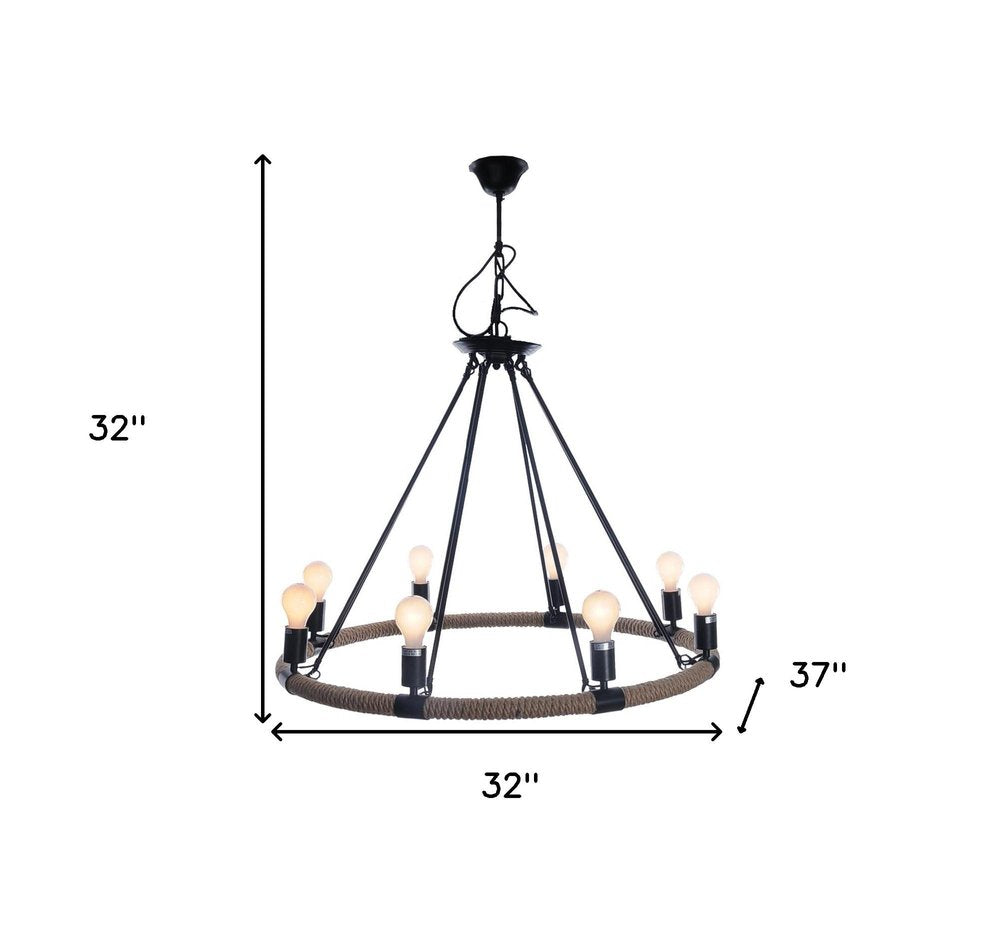 32" X 37" X 32" 8 Bulbs Rope  Pendant Lamp — view 5