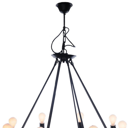 32" X 37" X 32" 8 Bulbs Rope  Pendant Lamp HomeRoots