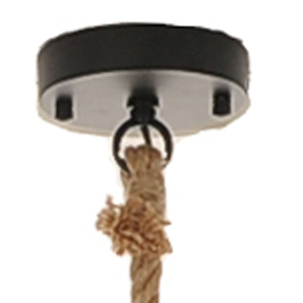 Beige and Black Iron and Rope Ceiling Light — view 7
