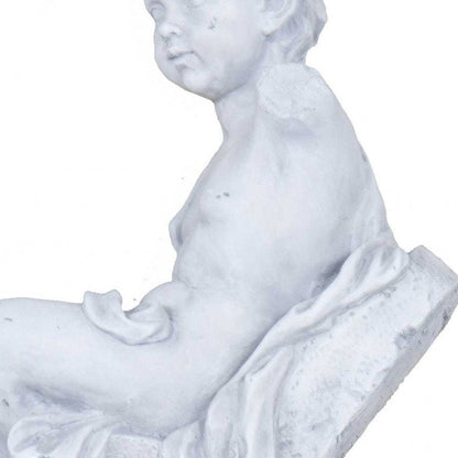 Vintage Look Off White Boy Sitting Statue HomeRoots