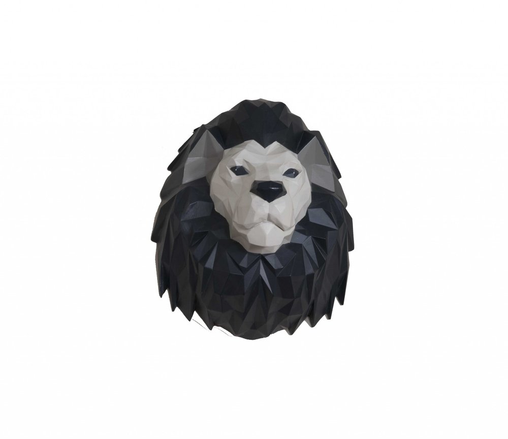 11.5" X 9.5" X 14" Origami Lion Head Wall Decoration — view 3