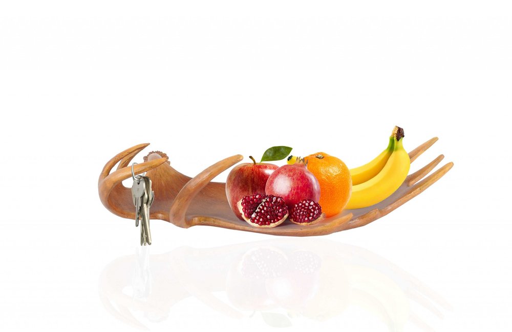 12" Brown Antler Resin Serving Tray HomeRoots