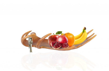 12" Brown Antler Resin Serving Tray HomeRoots
