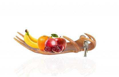 12" Brown Antler Resin Serving Tray HomeRoots