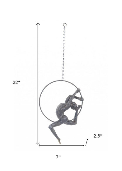 Athletic Man Hanging Ring Sculpture HomeRoots