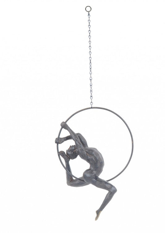 Athletic Man Hanging Ring Sculpture HomeRoots