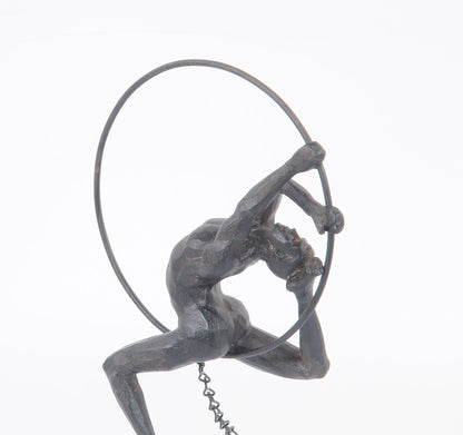 Athletic Man Hanging Ring Sculpture