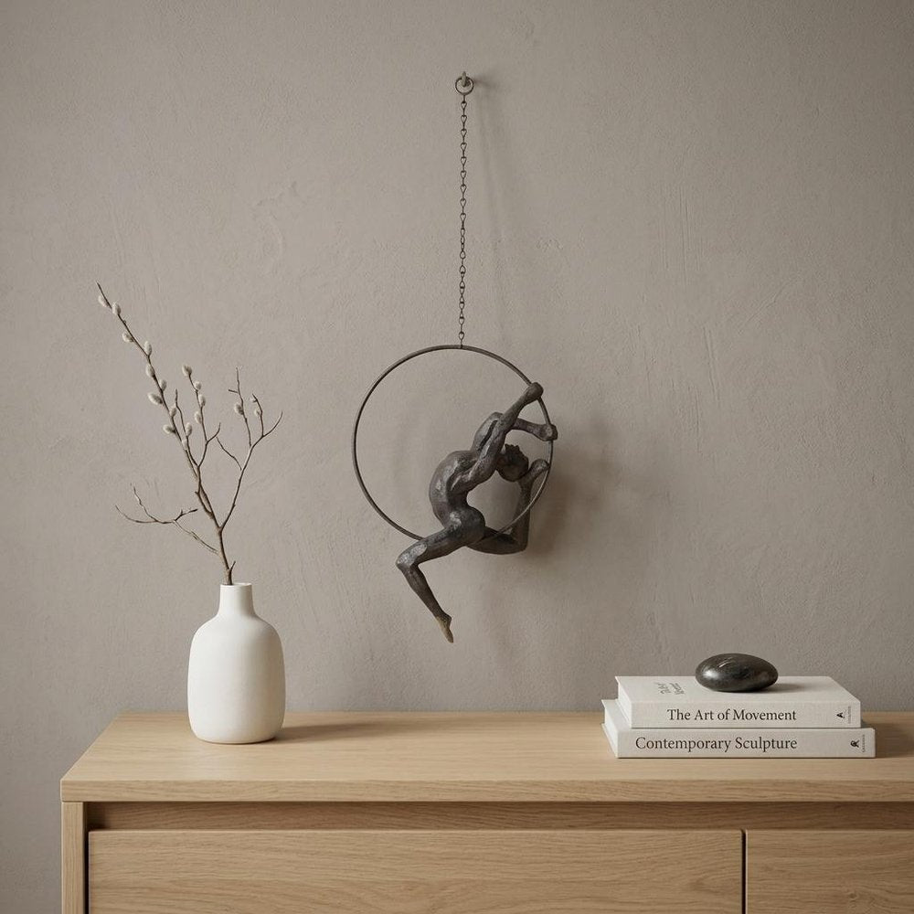 Athletic Man Hanging Ring Sculpture HomeRoots