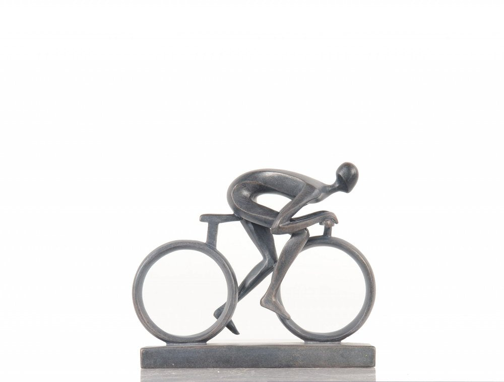 Minimalist Cyclist Cement Finish Statue HomeRoots