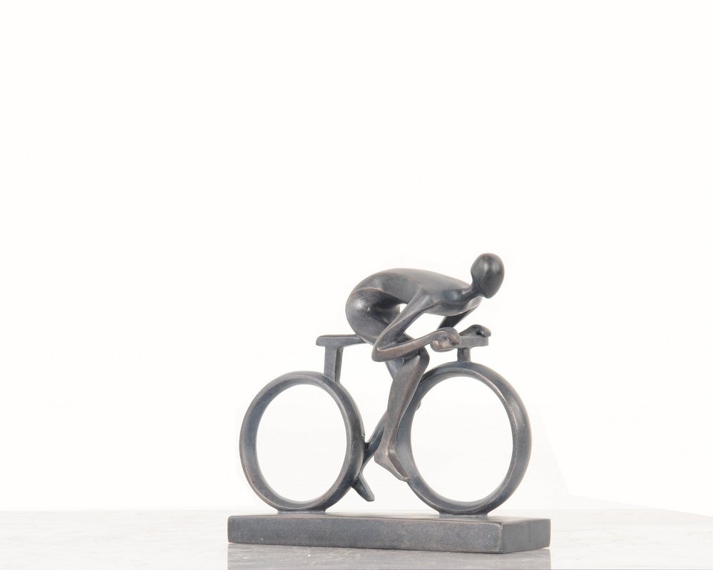 Minimalist Cyclist Cement Finish Statue HomeRoots