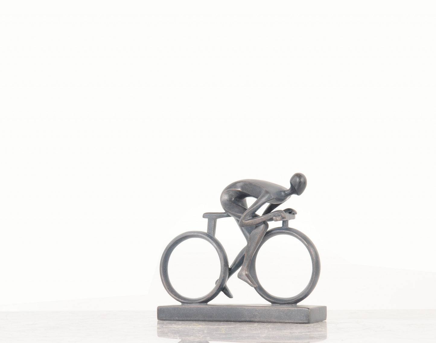 Minimalist Cyclist Cement Finish Statue