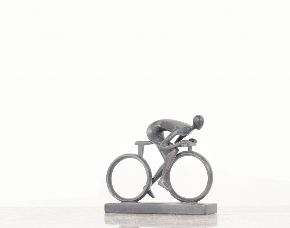 Minimalist Cyclist Cement Finish Statue HomeRoots