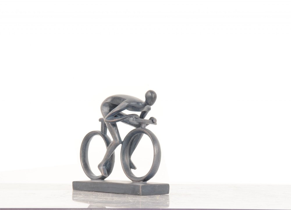 Minimalist Cyclist Cement Finish Statue HomeRoots